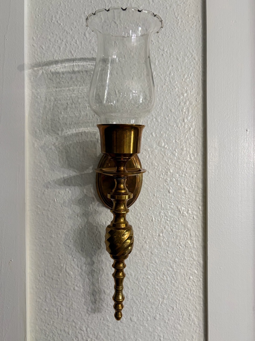 Vintage  Solid Brass Wall Sconce With Votive Candle Holder Made In India